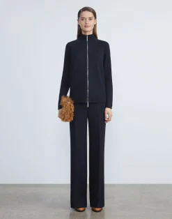 Cashmere Zip Front Cardigan
