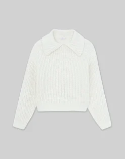 Cashmere-Silk Collared Sweater