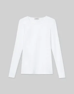 Cotton Rib Crewneck Long Sleeve T-Shirt