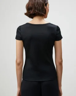 Cotton Rib Scoop Neck T-Shirt