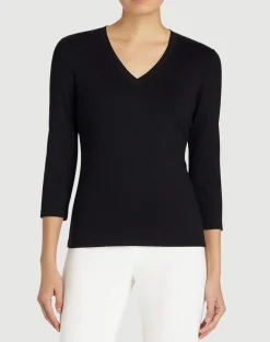 Cotton Rib V-Neck T-Shirt