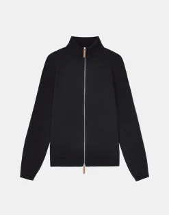 Cotton-Silk Tape Knit Bomber