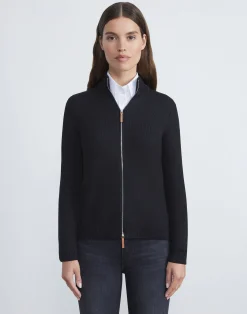 Cotton-Silk Tape Knit Bomber