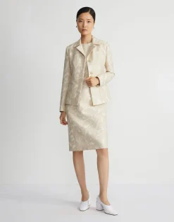 Eco Flora Jacquard Cotton-Silk Sheath Dress