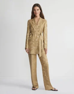 Eco Flora Jacquard Linen-Viscose Gates Pant