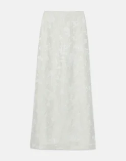 Eco Flora Jacquard Linen-Viscose Maxi Skirt