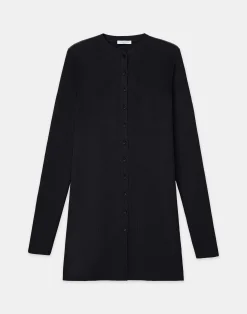 Finespun Voile Ribbed Long Cardigan