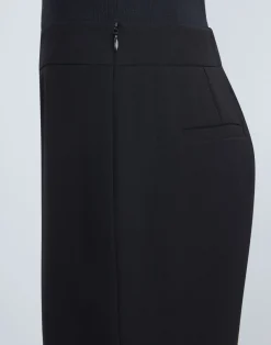 Finesse Crepe Gates Side-Zip Flared Pant
