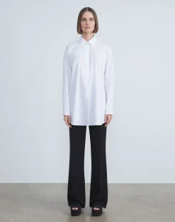 Finesse Crepe Gates Side-Zip Flared Pant