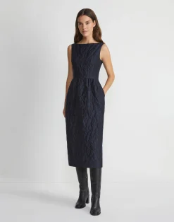 Flora Bloom Cloqué Jacquard Cotton-Silk Midi Dress