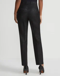 Flora Bloom Jacquard Wool-Silk Clinton Ankle Pant