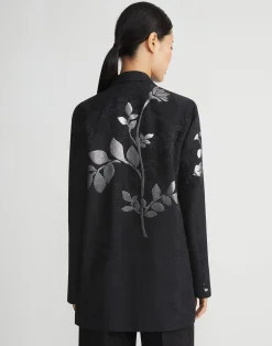 Flora Bloom Metallic Jacquard Viscose-Silk Blazer