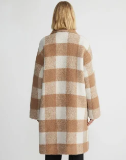 Gingham Alpaca-Wool Bouclé Double Face Oversized Coat