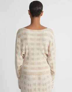 Gingham Responsible Matte Crepe Blouson Sweater