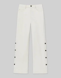 L148 Denim Wyckoff Button Wide Leg Jean