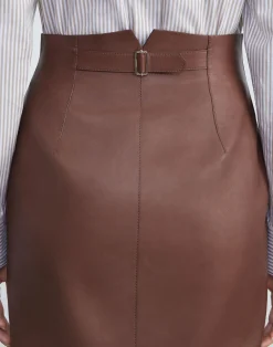 Lambskin Leather Pencil Skirt