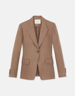 Linen Single Button Cutaway Blazer