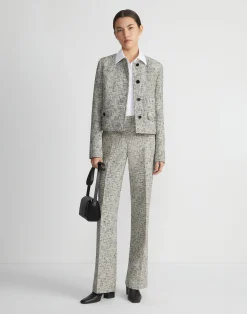 Linen-Cotton Bouclé Tweed Gates Pant
