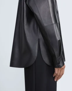 Nappa Lambskin Leather Shirt Jacket