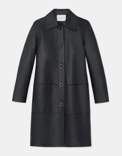 Nappa Leather Double Face Oversized Coat