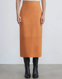 Nubuck Suede Pencil Skirt