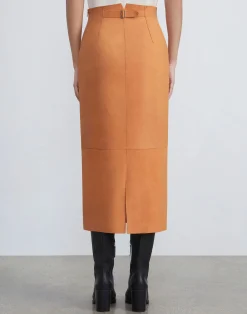 Nubuck Suede Pencil Skirt