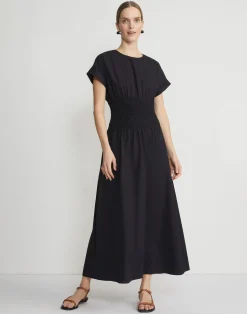 Organic Cotton Poplin Smocked Waist Dress
