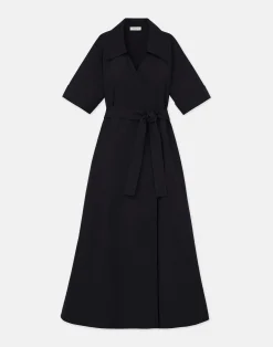 Organic Cotton Poplin Surplice Shirtdress