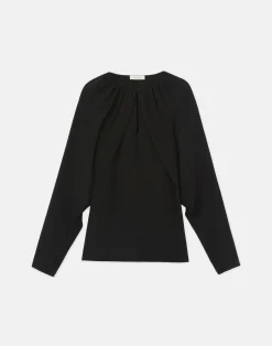Organic Silk Georgette Cutaway Bolero Blouse