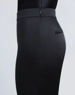 Satin Gates Side Zip Flared Pant