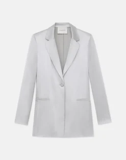Satin Single Button Blazer