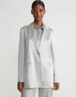 Satin Single Button Blazer