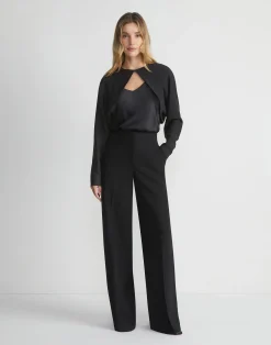 Silk Stretch Crepe De Chine Cutaway Bolero