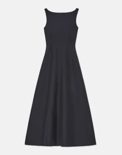 Silk-Linen Bateau Gown