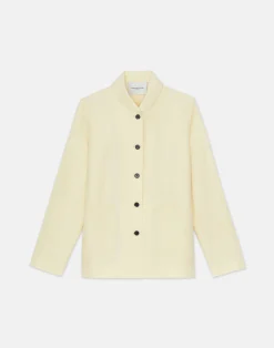 Silk-Linen Shawl Collar Shirt Jacket