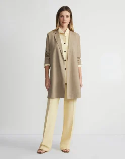 Silk-Linen Shawl Collar Shirt Jacket