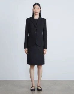Stretch Wool Sheath Dress