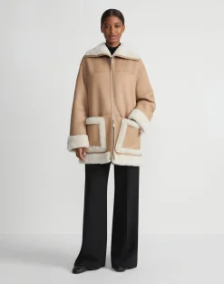 Wavy Lamb Shearling Reversible Coat