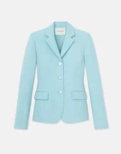 Wool-Silk Crepe Academy Blazer