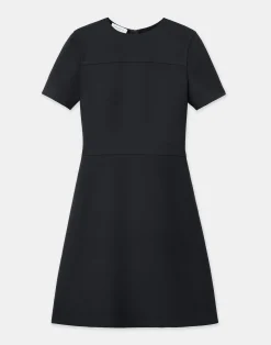 Wool-Silk Crepe A-Line Dress