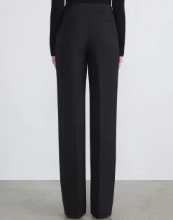 Wool-Silk Crepe Gates Pant