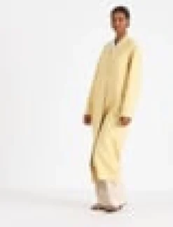Wool-Silk Double Face Reversible Open Front Coat