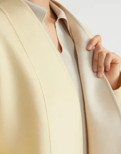 Wool-Silk Double Face Reversible Open Front Jacket